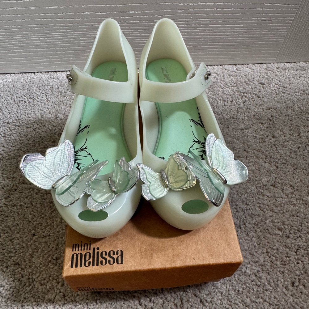 NEW Mini Melissa Ultragirl Butterfly Mary Jane Flat, Green, 12M